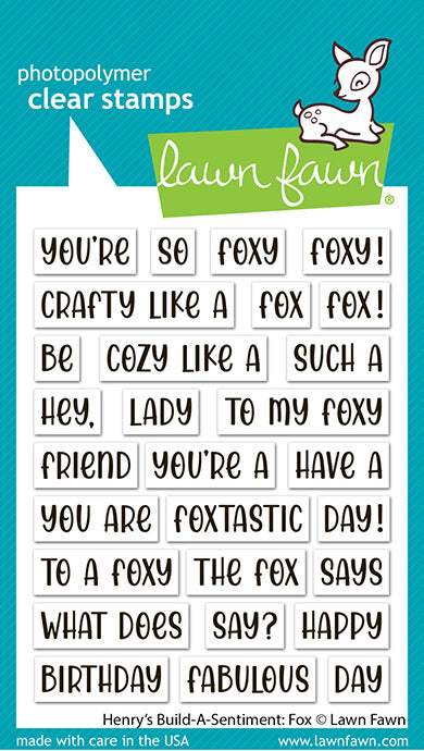 Lawn Fawn, Clear Stamp, Henry's Build-a-Sentiment: Fox