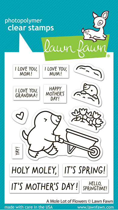 Lawn Fawn, Clear Stamp, A Mole Lot of Flowers Stamp & Die Cut