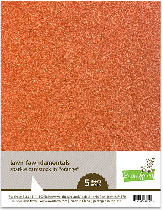 Lawn Fawn, Sparkle Cardstock-Orange