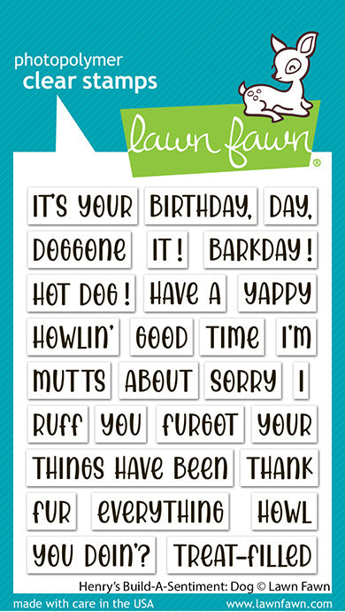 Lawn Fawn, Clear Stamp, Henry's Build-a-Sentiment: Dog
