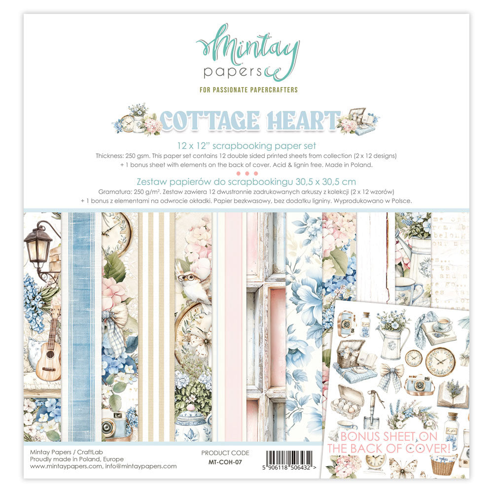 Mintay, 12x12 Paper Set, Cottage Heart