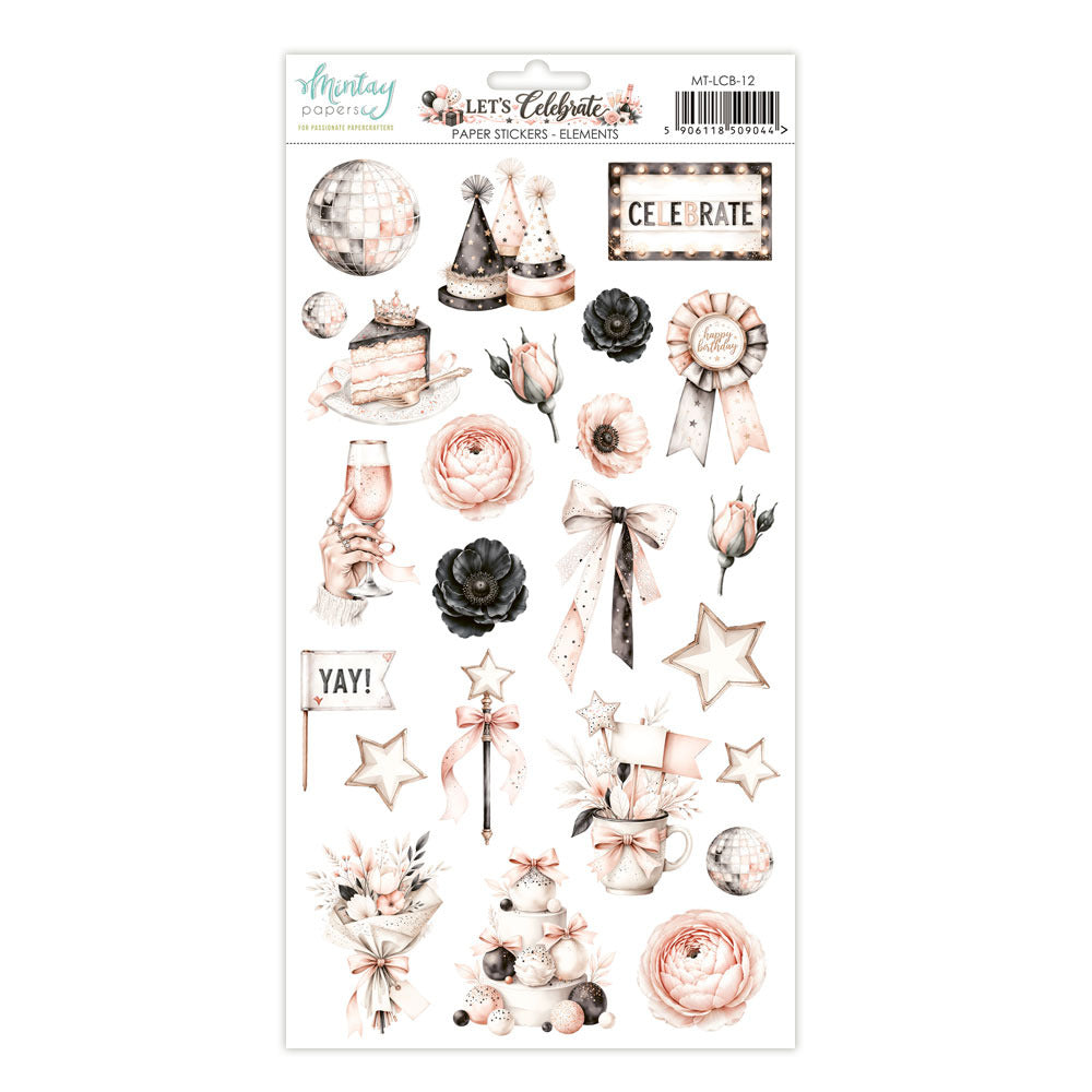 Mintay, 6X12 Paper Stickers, Let's Celebrate - Elements