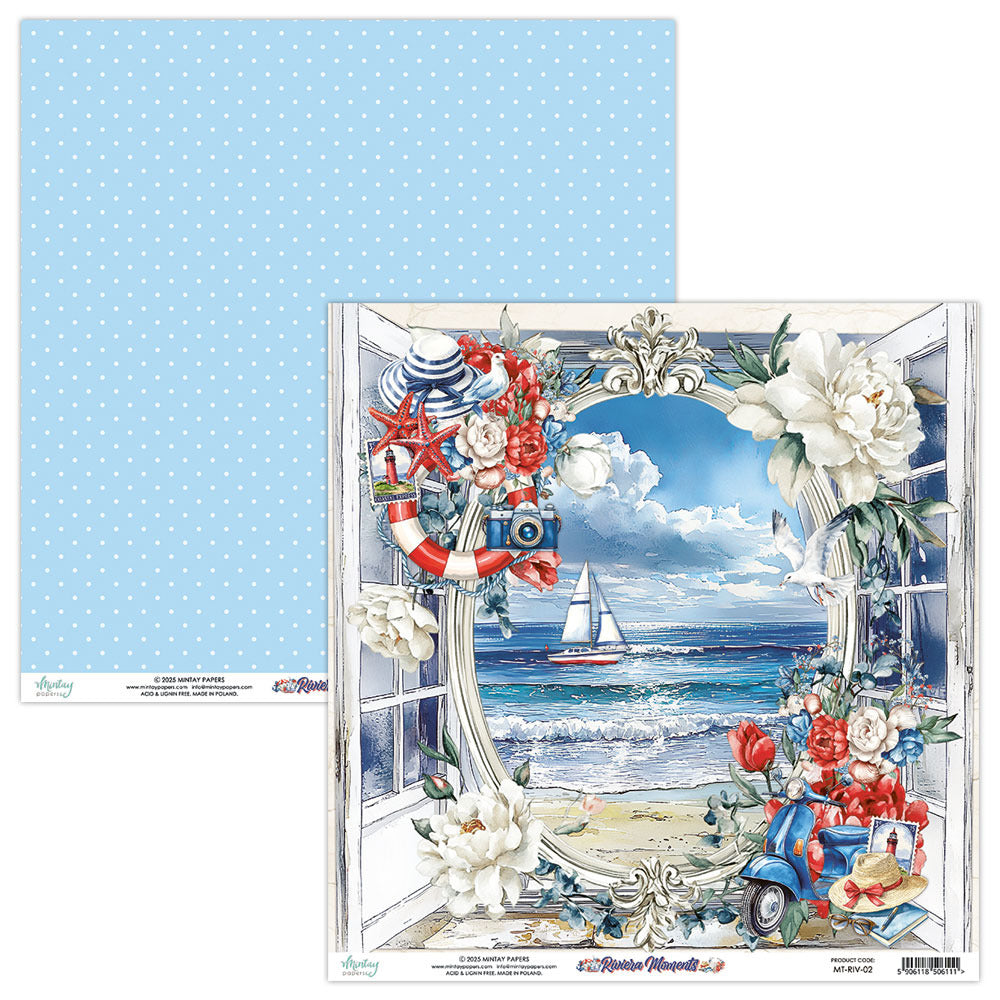 Mintay Paper, 12X12 Patterned Paper, Riviera Moments 02