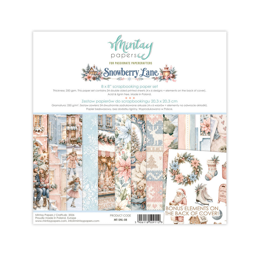 Mintay, 8X8 Paper Set, Snowberry Lane