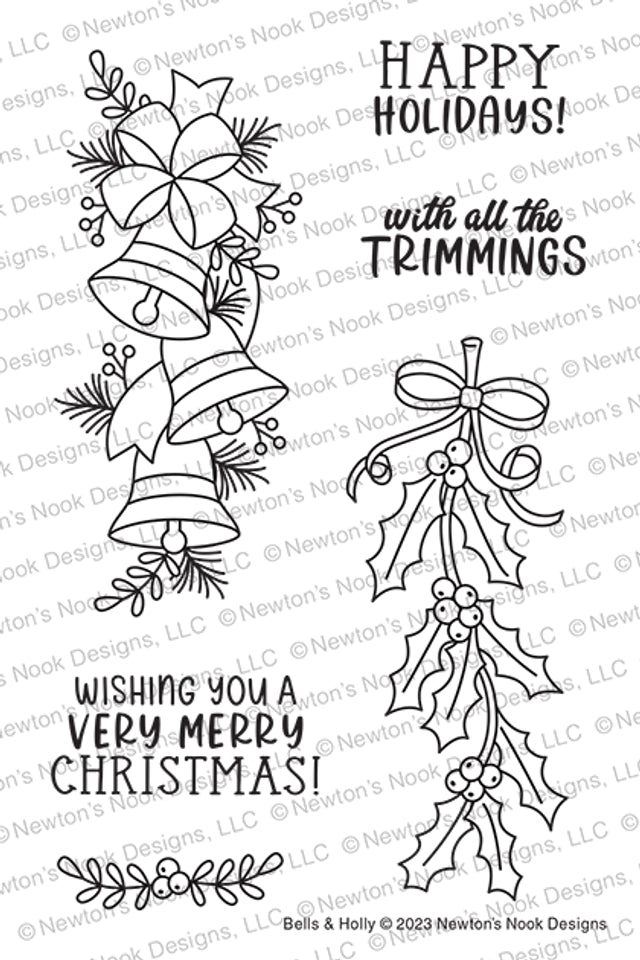 Newton's Nook, Bells & Holly Stamp