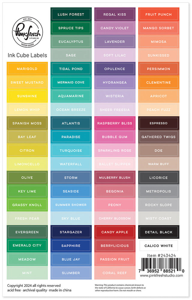 Pinkfresh Studio, Ink Cube Labels