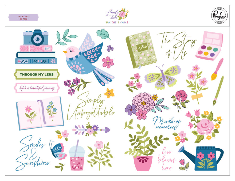 Pinkfresh Studio, Rub-ons, Lovely Lane