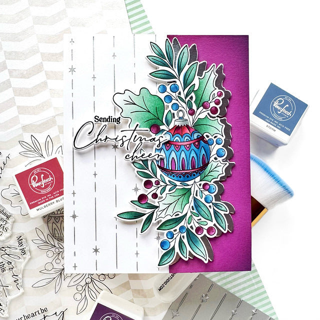 Pinkfresh Studio, Festive Flourish, Stamp, Die Cut and Stencil Set