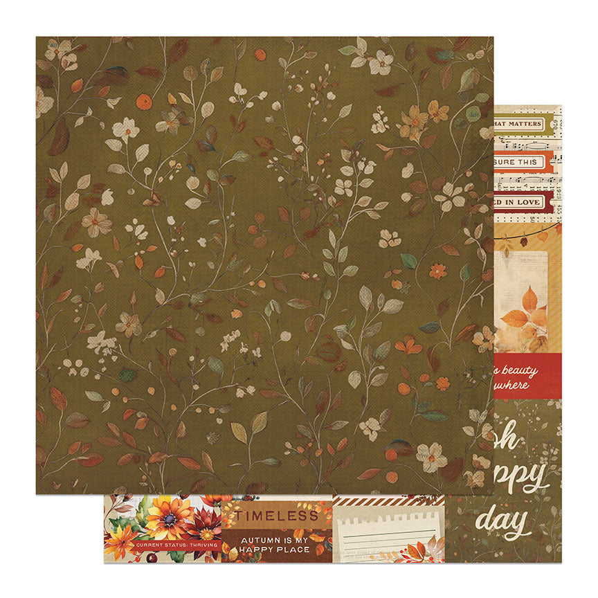 Photoplay Paper, 12X12 Patterned Paper, Autumn Junque - Grateful Heart