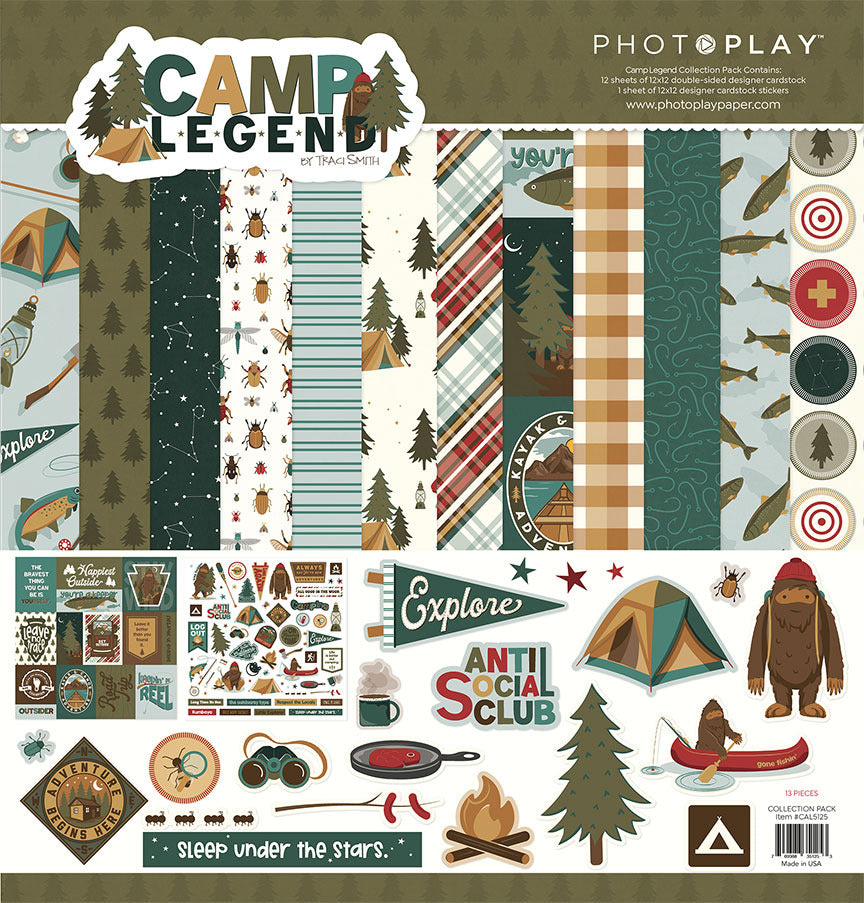 Photoplay Paper, 12X12 Collection Pack, Camp Legend