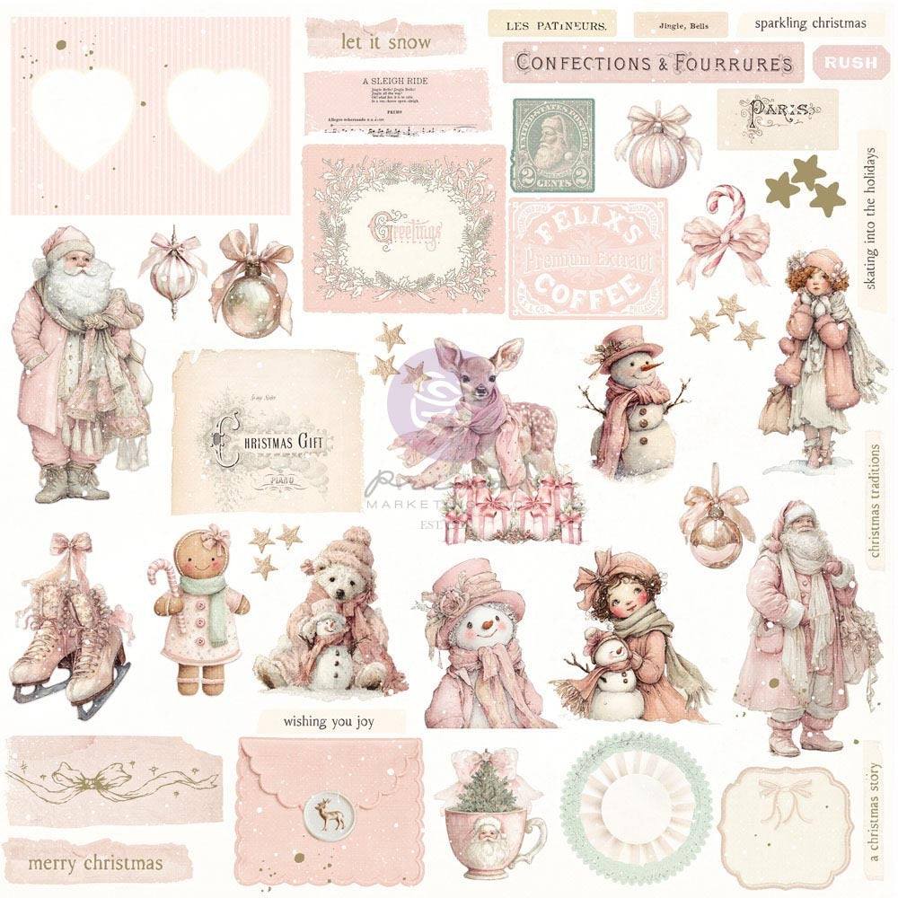 Prima Marketing, Ephemera, Christmas Blush - Frosty Memories