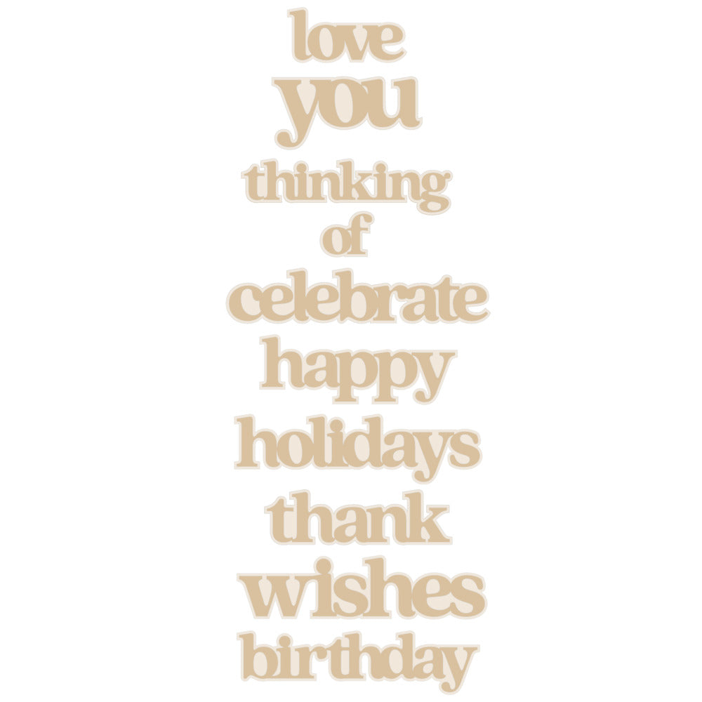 Prism Studio, All Occasion Sentiments Word Dies