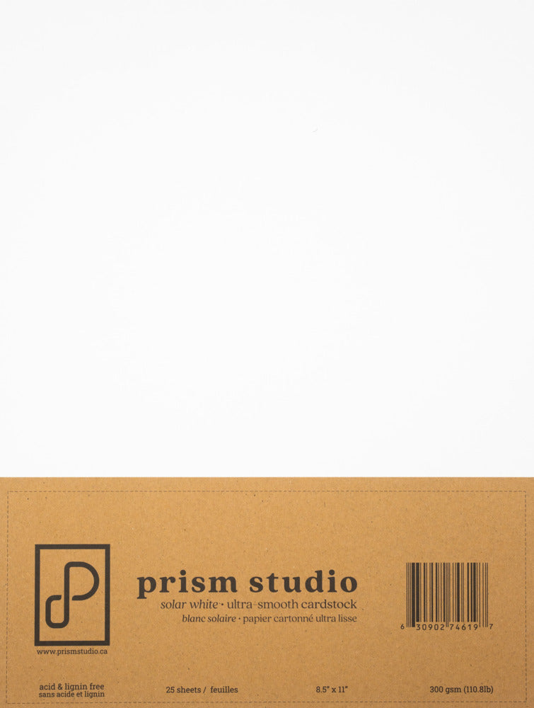 Prism Studio, Whole Spectrum Cardstock, Pack 8.5x11 Solar White Cardstock 110 lb