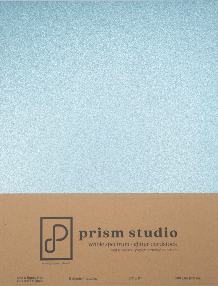 Prism Studio,Whole Studio Cardstock Glitter Pack 8.5x11 - Aquamarine