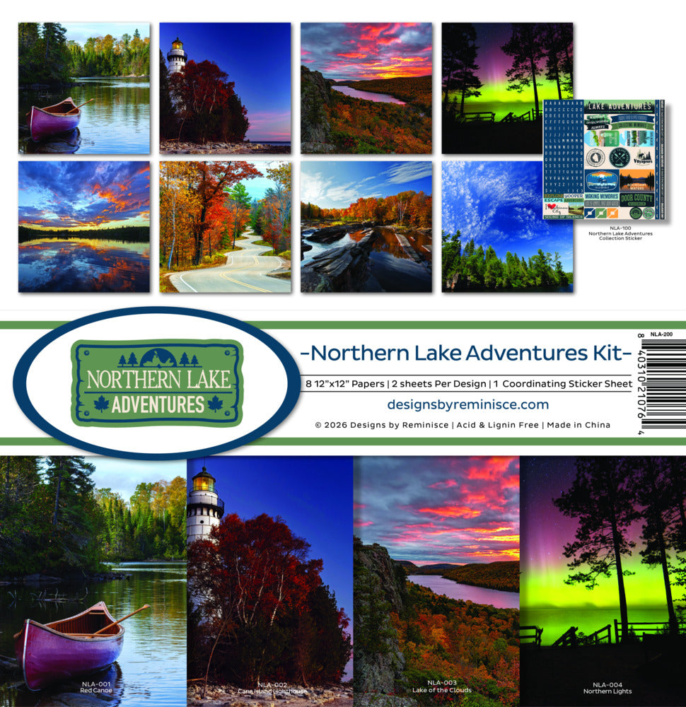 Reminisce, 12x12 Collection Pack, Northern Lake Adventures