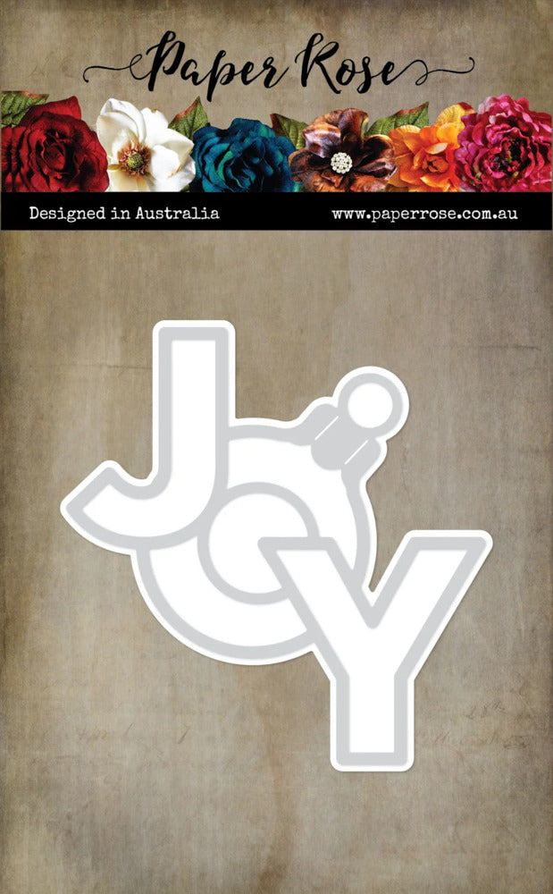 Paper Rose; Christmas Bauble Layered JOY Metal Die