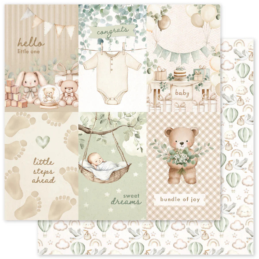 Paper Rose, 12X12 Patterned Paper, Boho Baby C