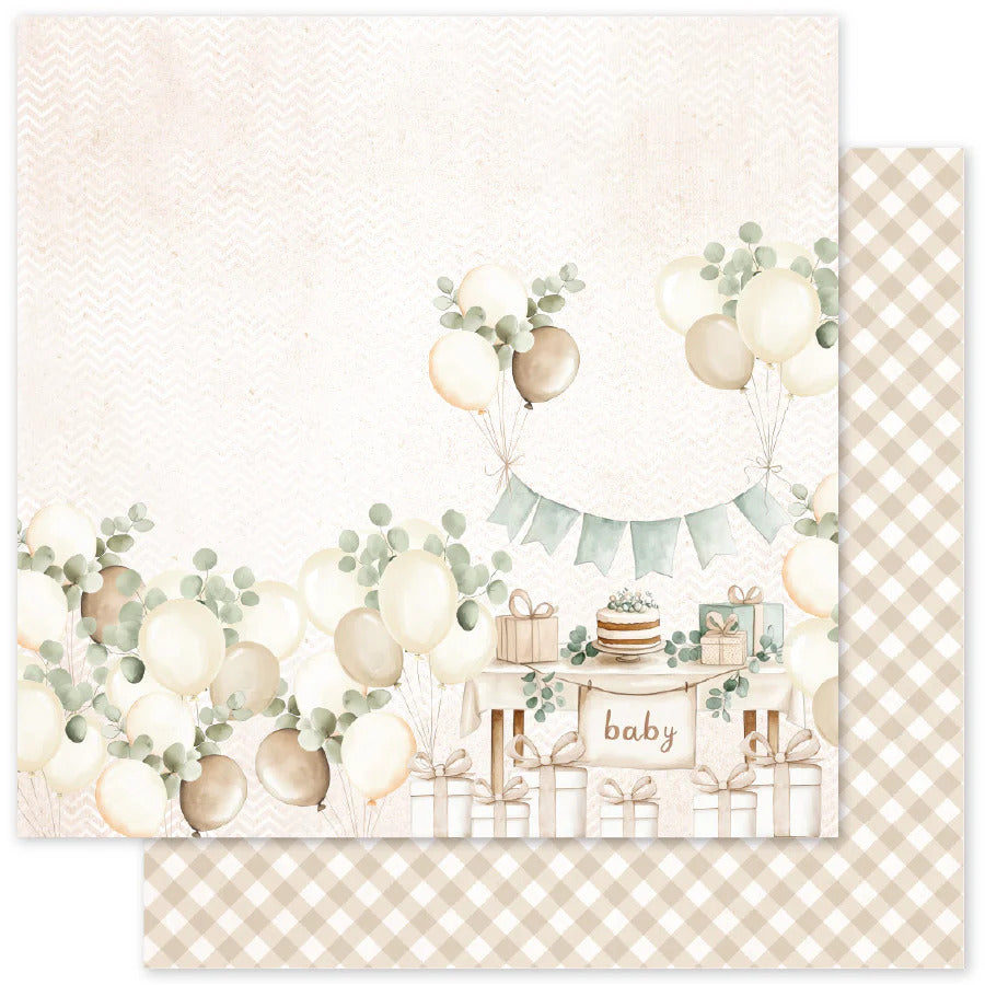 Paper Rose, 12X12 Patterned Paper, Boho Baby D
