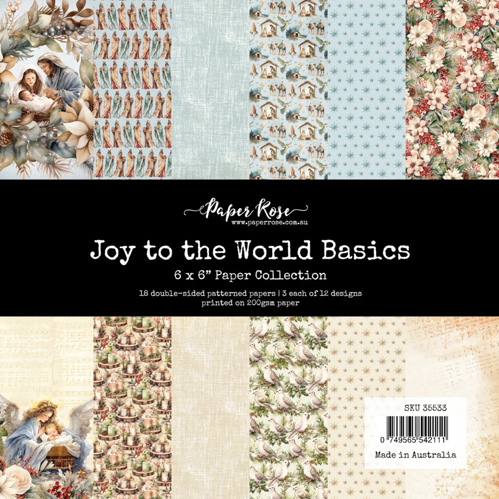 Paper Rose, 6X6 Paper Collection, Joy to the World Basics Pre-order
