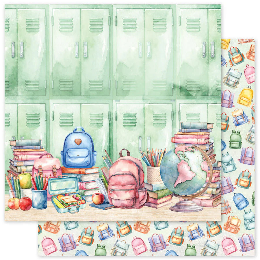 Paper Rose, 12X12 Patterned Paper, School Days B