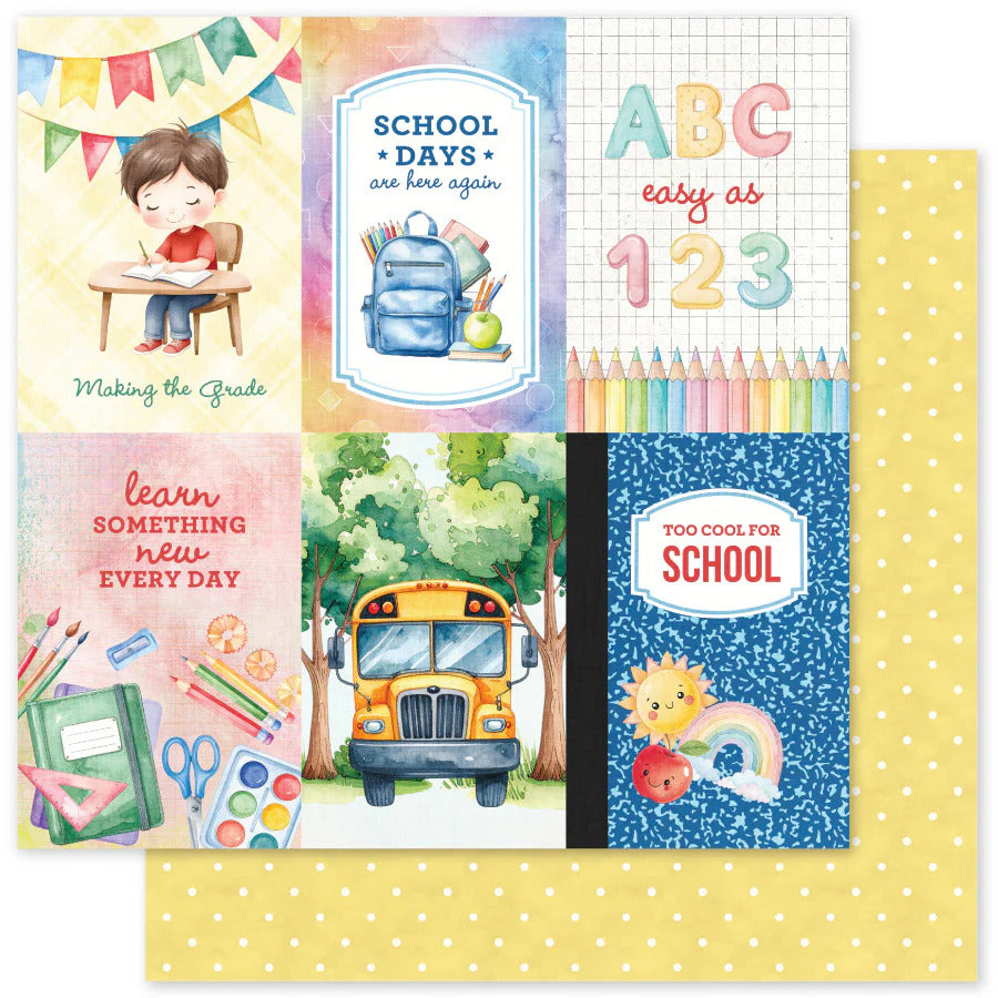 Paper Rose, 12X12 Patterned Paper, School Days E