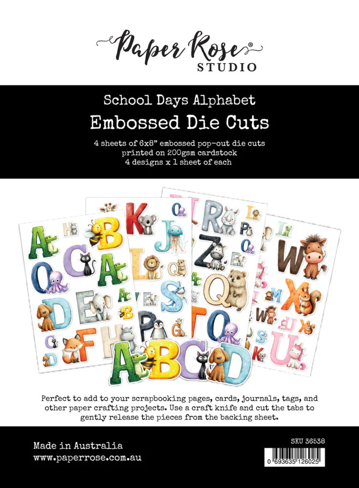 Paper Rose, Embossed Die Cuts, School Days Alphabet