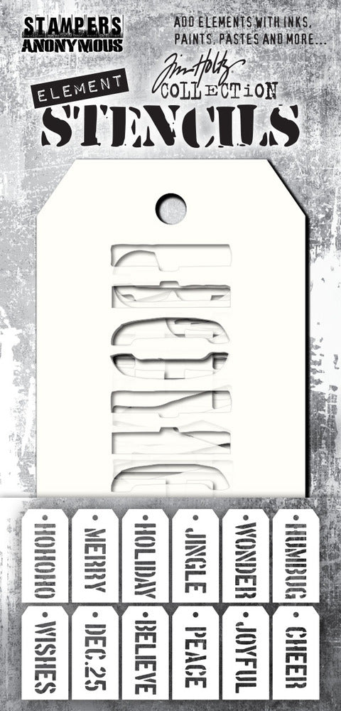 Stampers Anonymous, Element Stencils Christmas Words