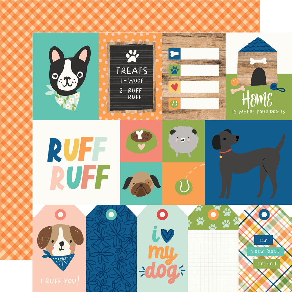 Simple Stories, 12X12 Patterned Paper, Fur Baby Dog - Elements 1