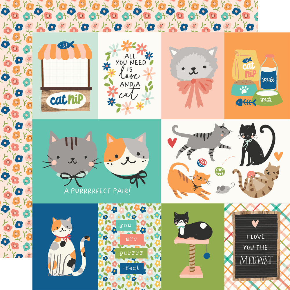 Simple Stories,12X12 Patterned Paper, Fur Baby Cat - Elements 2