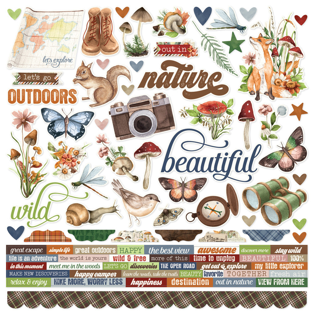 Simple Stories, 12X12 Cardstock Sticker Sheet, Simple Vintage Woodlands