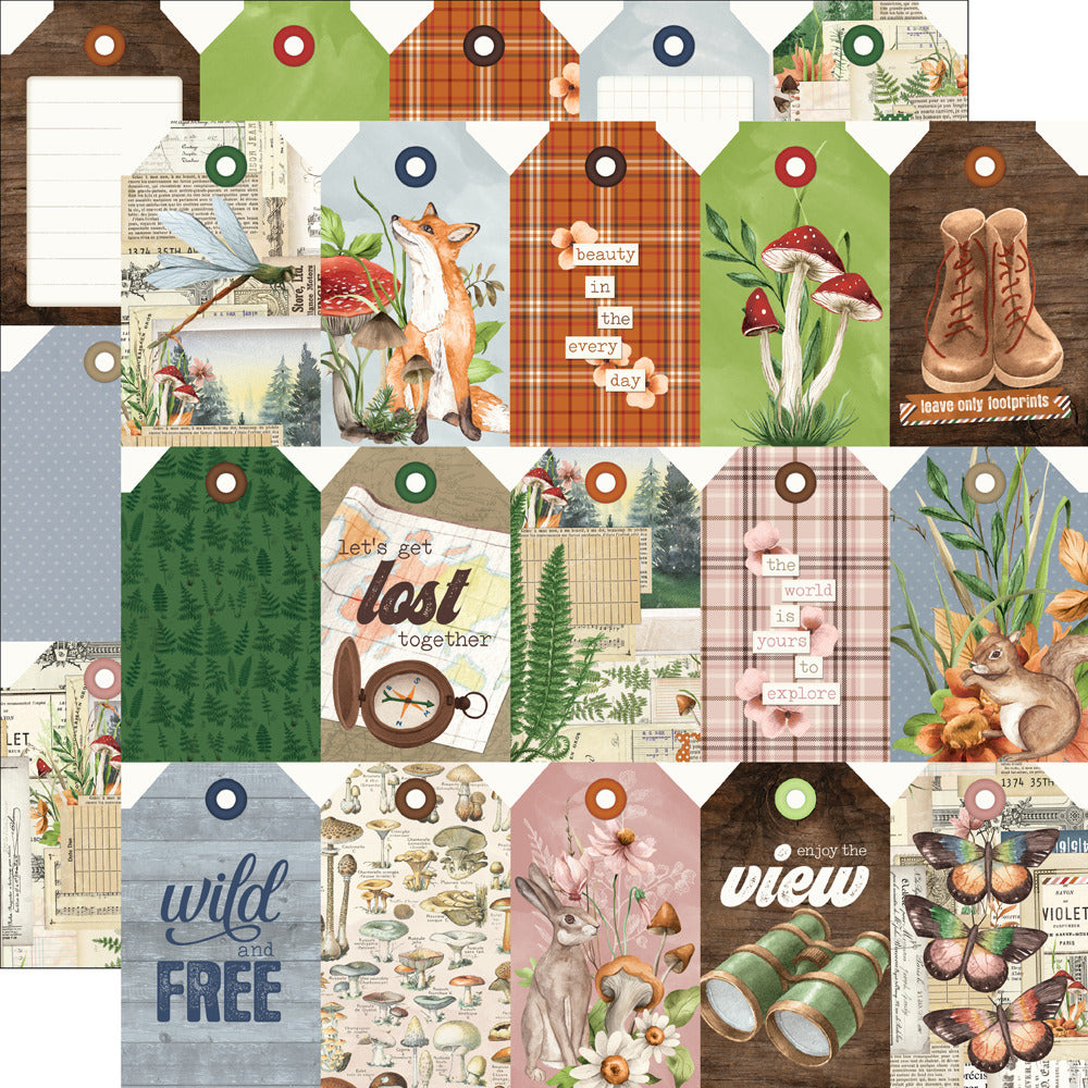 Simple Stories, 12X12 Patterned Paper, Simple Vintage Woodlands - Tag Elements