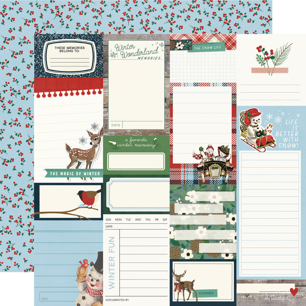 Simple Stories, 12X12 Patterned Paper, Simple Vintage Flannel Season - Journal Elements
