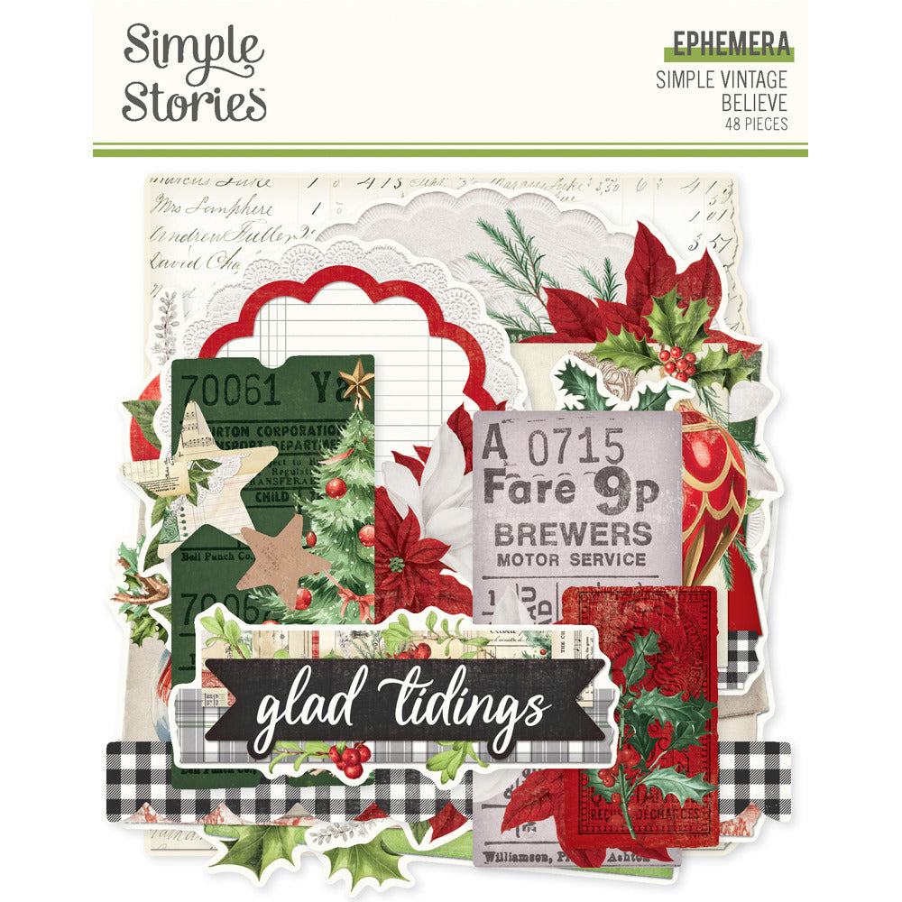 Simple Stories, Ephemera, Simple Vintage Believe