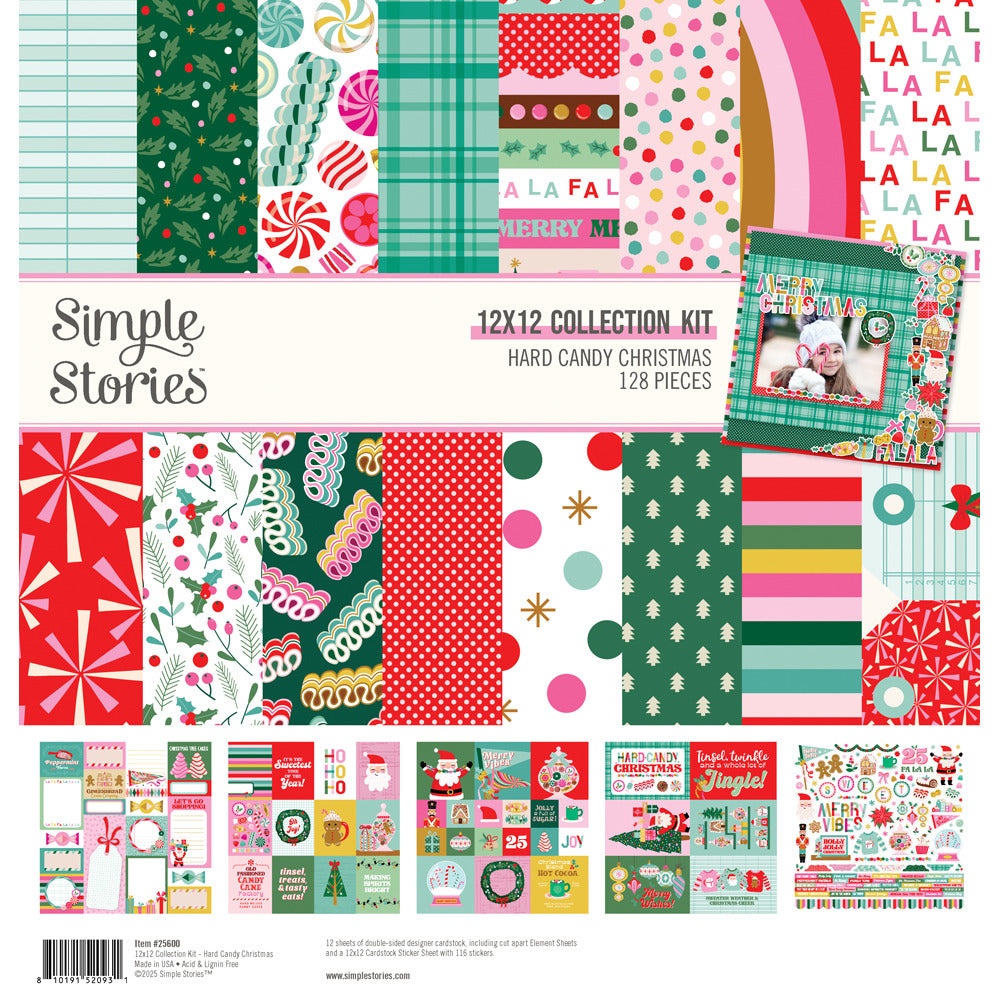 Simple Stories, 12x12 Collection Kit, Hard Candy Christmas