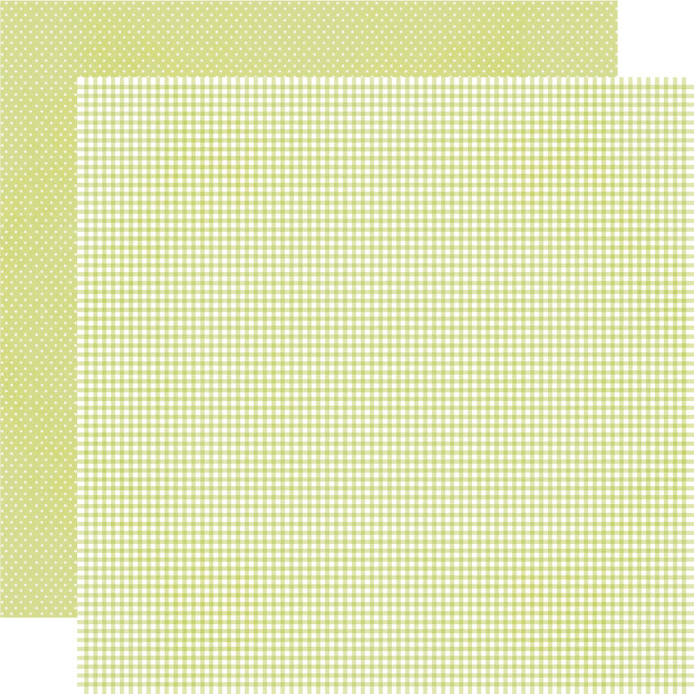 Simple Stories, 12X12 Patterned Paper, Say Cheese Classic Pooh Baby - Pear Gingham