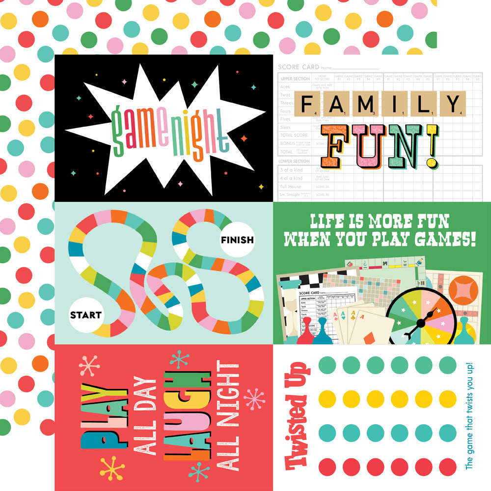 Simple Stories, 12X12 Patterned Paper, Game Night - 4x6 Elements