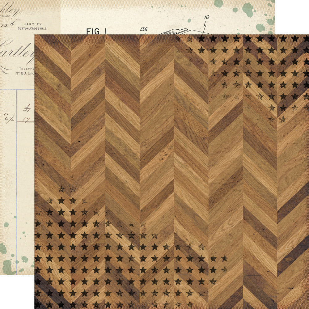 Simple Stories, 12x12 Patterned Paper, Rustic Legend - Vintage Vibes