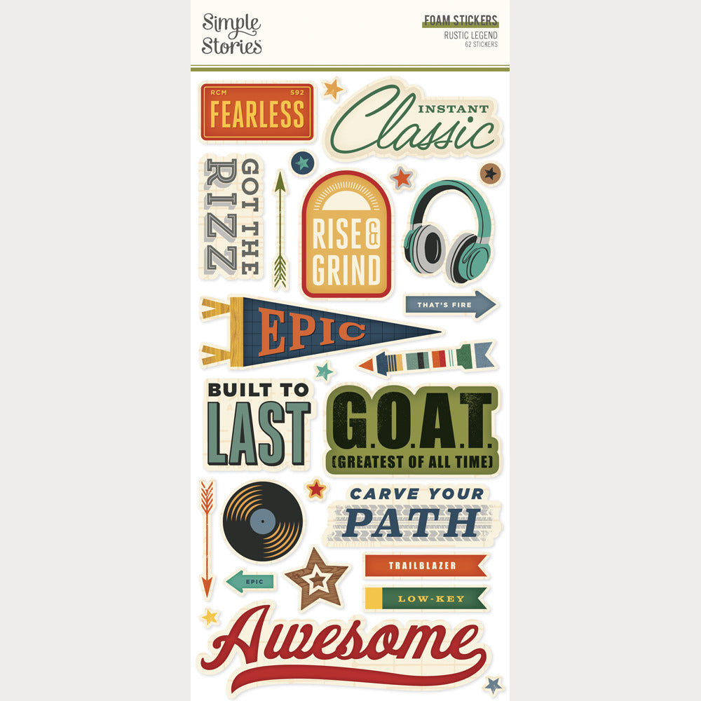 Simple Stories, Foam Stickers, Rustic Legend