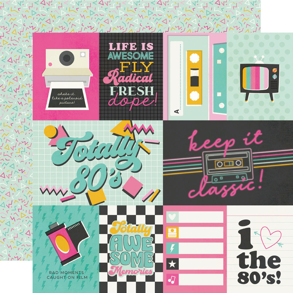 Simple Stories, 12X12 Patterned Paper, Totally 80's - Elements 2