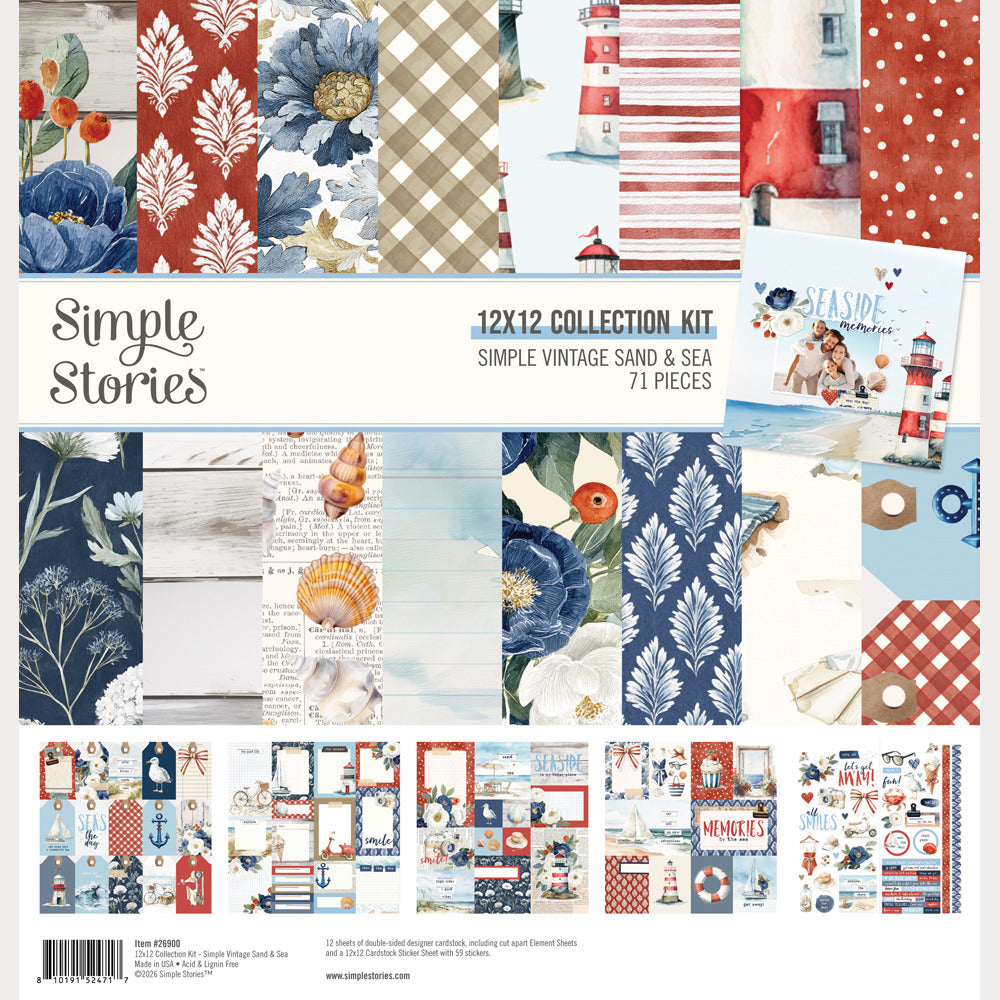 Simple Stories, 12X12 Collection Kit, Simple Vintage Sand & Sea