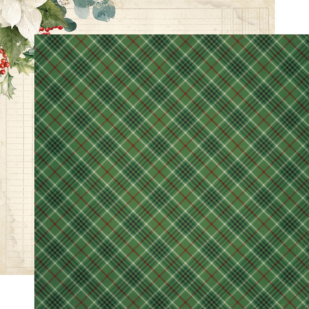 Simple Stories, 12X12 Patterned Paper, Simple Vintage Old-Fashioned Christmas - Making A List