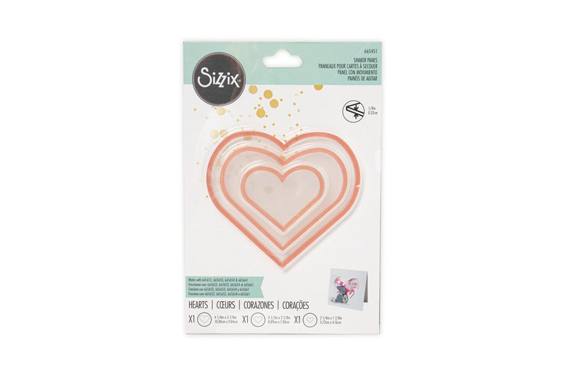 Sizzix, Making Essential Shaker Panes, Hearts (3 pk)