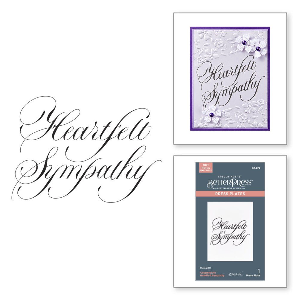Spellbinders, BetterPress, Press Plates, Copperplate Heartfelt Sympathy