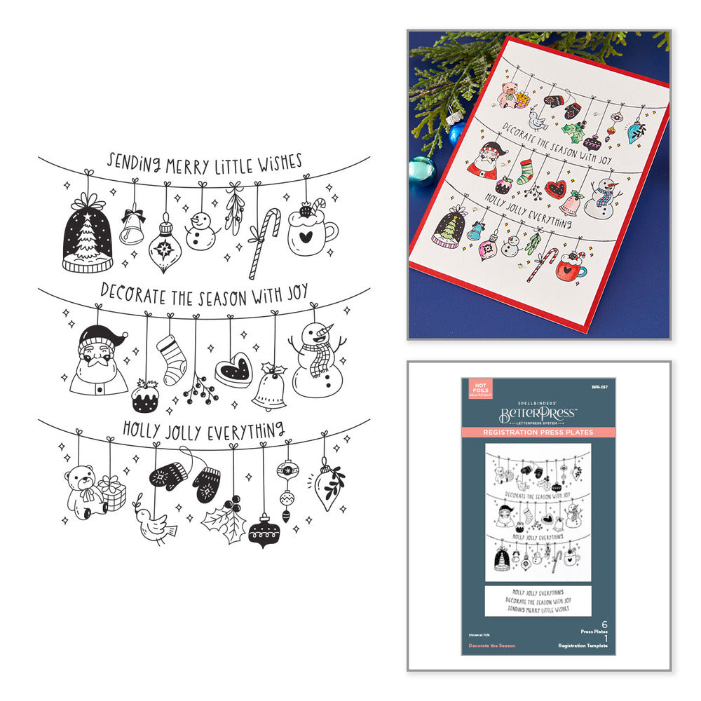 Spellbinders, Registration Press + Foil Plate, Decorate the Season Pre-order