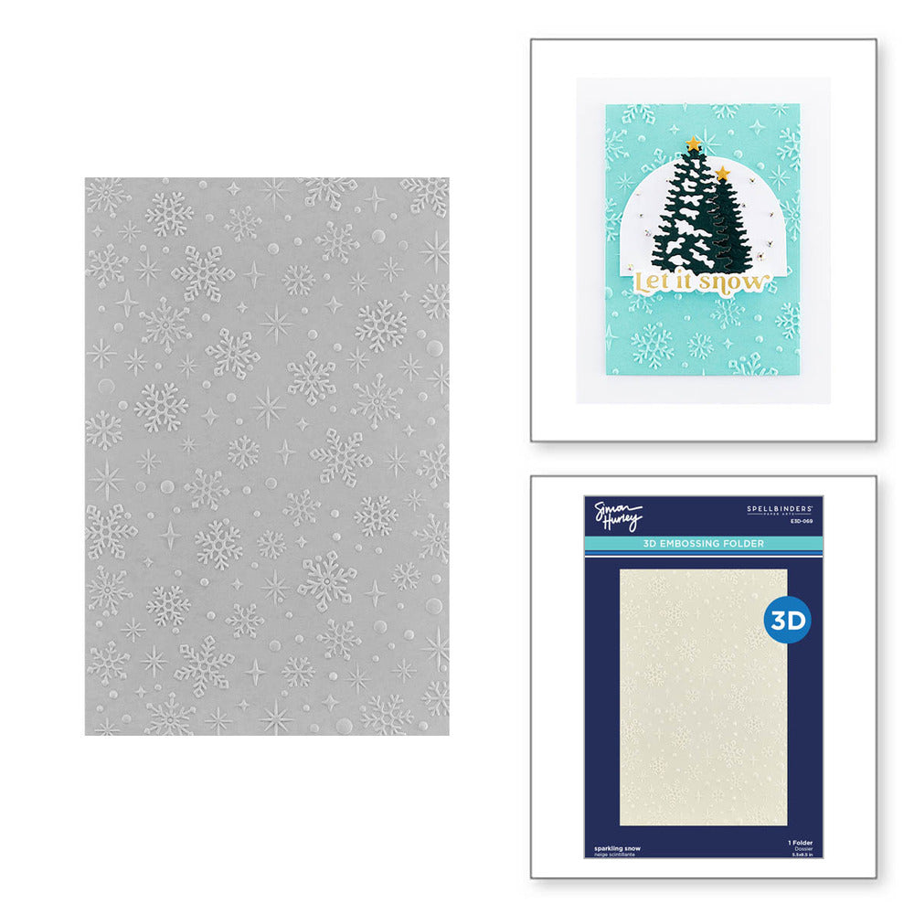 Spellbinders, 3D Embossing Folder, Simon's Snow Globes - Sparkling Snow