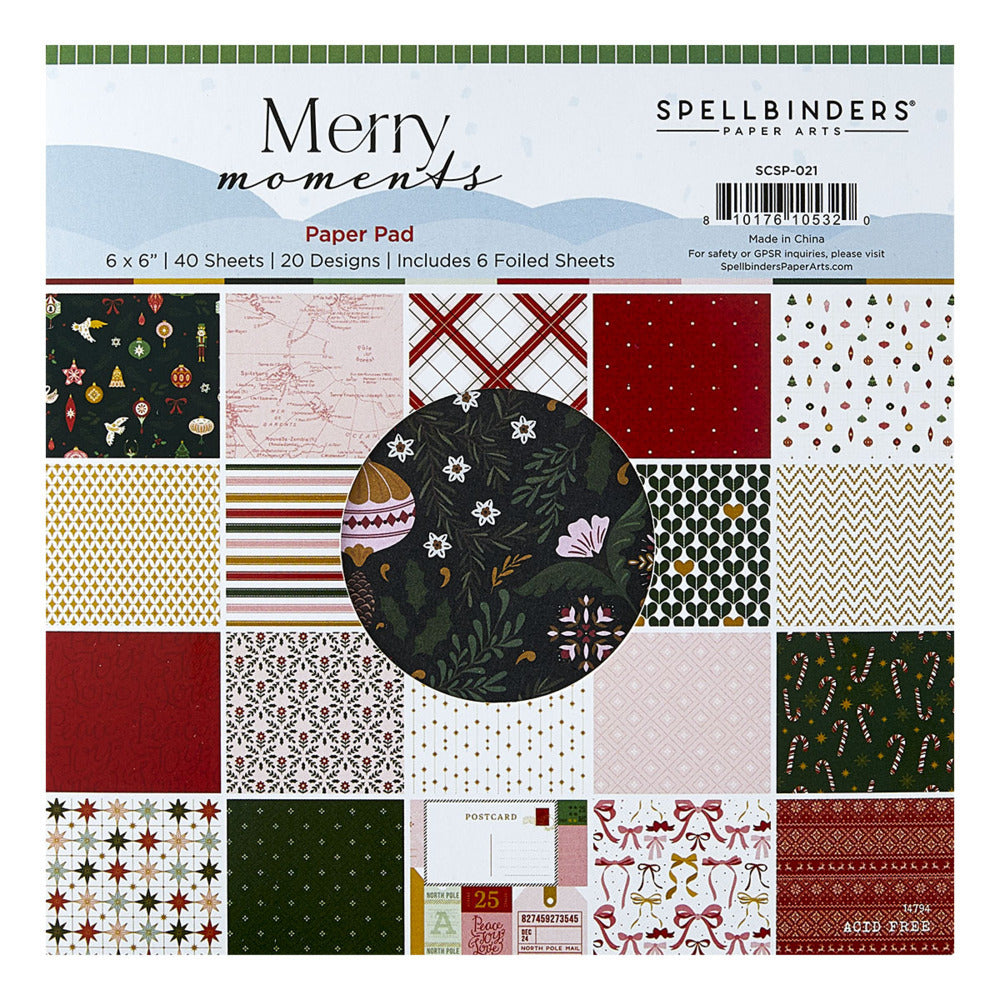 Spellbinders; 6 x 6 Paper Pad, Merry Moments
