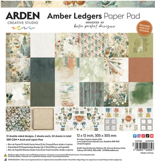 Arden Creative, Amber Ledgers, 12x12 Paper Pack