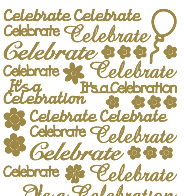 Hunkydory, Peel Offs, Celebrate, Gold