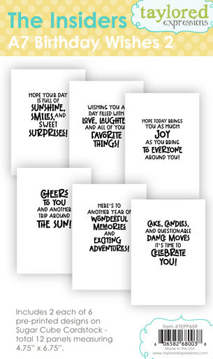 Taylored Expressions, The Insiders, A7 Birthday Wishes 2 Pre-order