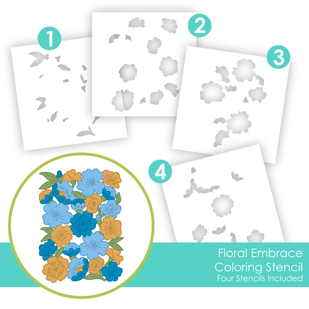Taylored Expressions, Coloring Stencil, Floral Embrace Pre-order